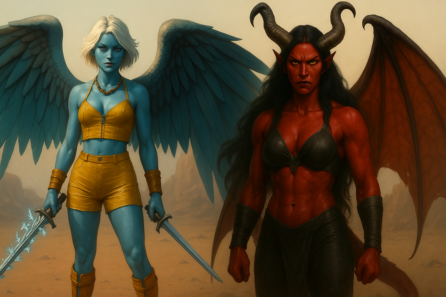 Freija and Lilith - two warriors who work well together in the Crimson Alliance.